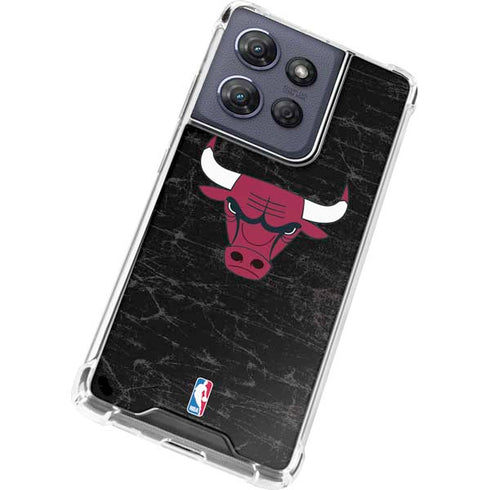 NBA Chicago Bulls Black Distressed Moto G 5G (2025) Clear Case