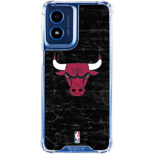 NBA Chicago Bulls Black Distressed Moto G 5G (2024) Clear Case