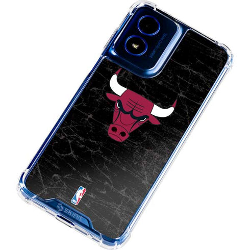 NBA Chicago Bulls Black Distressed Moto G 5G (2024) Clear Case