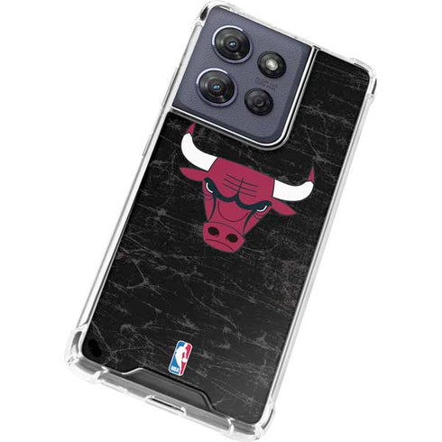 NBA Chicago Bulls Black Distressed Moto G Play 5G (2025) Clear Case