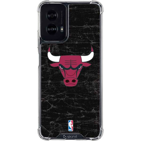 NBA Chicago Bulls Black Distressed Moto G Power 5G (2024) Clear Case