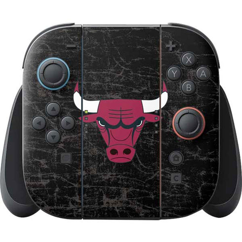 NBA Chicago Bulls Black Distressed Nintendo Switch 2 (2025) Joy-Con Controller Skin