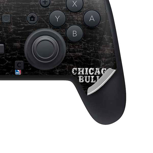 NBA Chicago Bulls Black Distressed Nintendo Switch 2 (2025) Pro Controller Skin