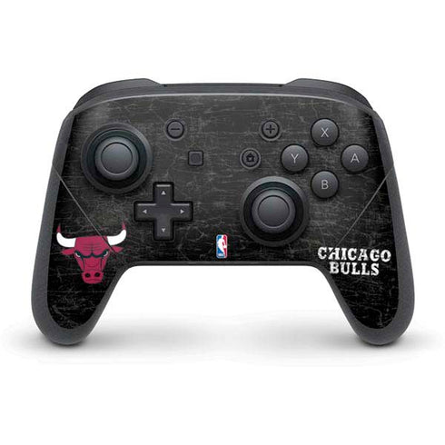 NBA Chicago Bulls Black Distressed Nintendo Skins
