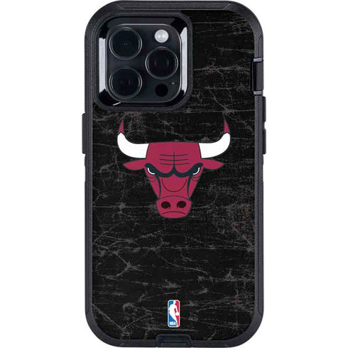 NBA Chicago Bulls Black Distressed Otterbox Defender iPhone Skin