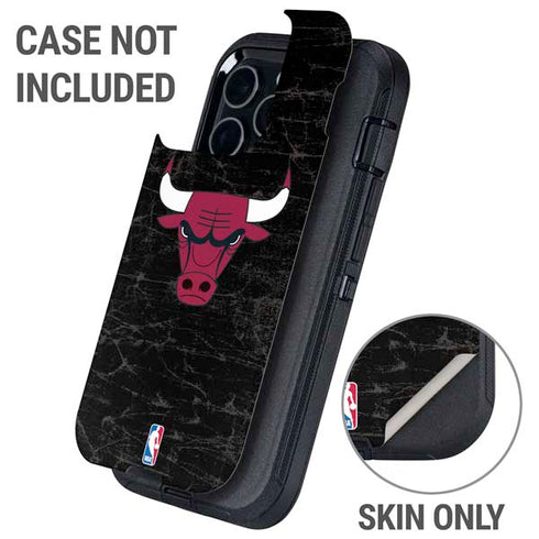 NBA Chicago Bulls Black Distressed Otterbox Defender iPhone Skin