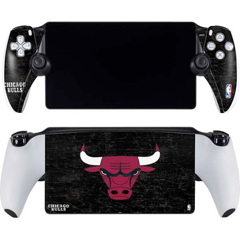 NBA Chicago Bulls Black Distressed PlayStation Portal Remote Player Skin