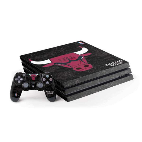 NBA Chicago Bulls Black Distressed PlayStation PS4 Skins