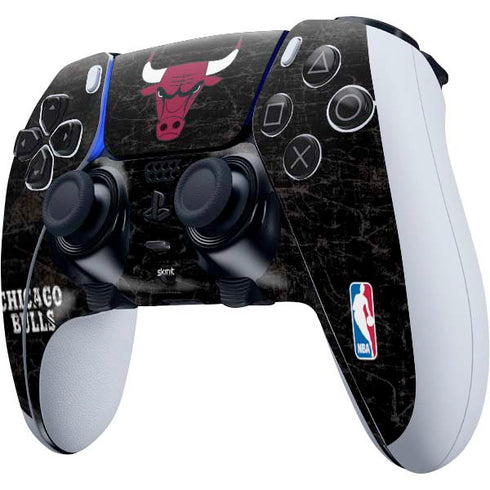 NBA Chicago Bulls Black Distressed PS5 DualSense Edge Pro Controller Skin