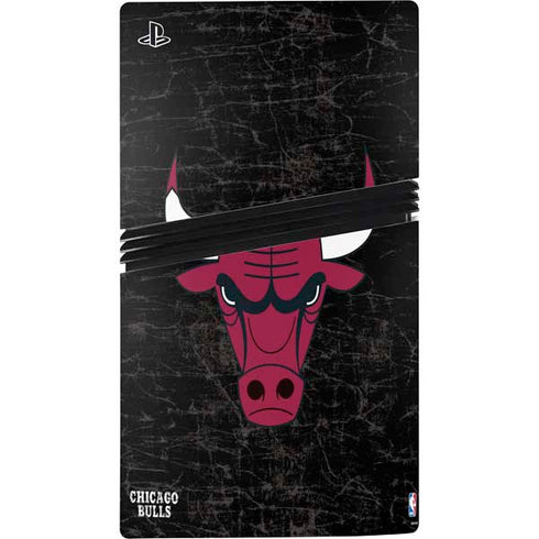 NBA Chicago Bulls Black Distressed PS5 Pro Bundle Skin