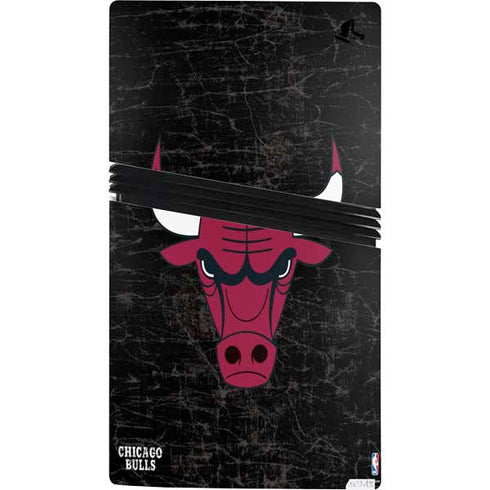 NBA Chicago Bulls Black Distressed PS5 Pro Bundle Skin