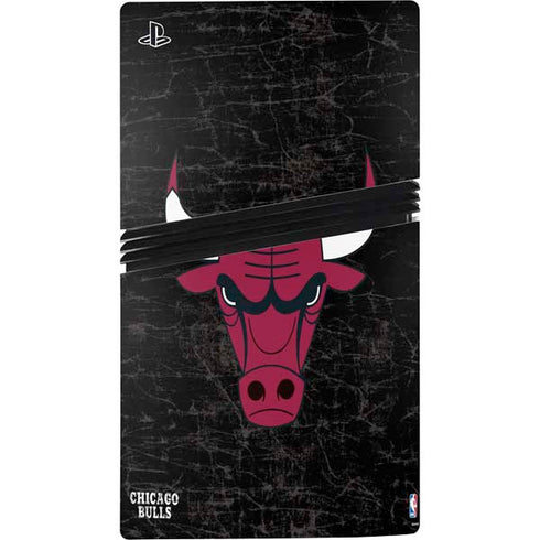 NBA Chicago Bulls Black Distressed PS5 Pro Console Skin