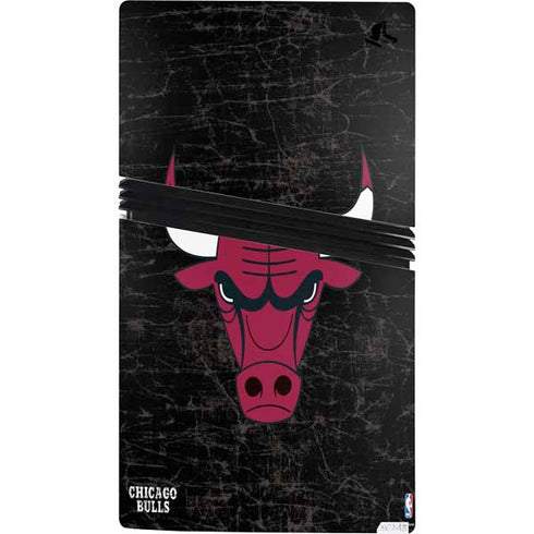 NBA Chicago Bulls Black Distressed PS5 Pro Console Skin