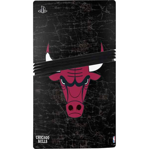 NBA Chicago Bulls Black Distressed PS5 Pro Disk Bundle Skin
