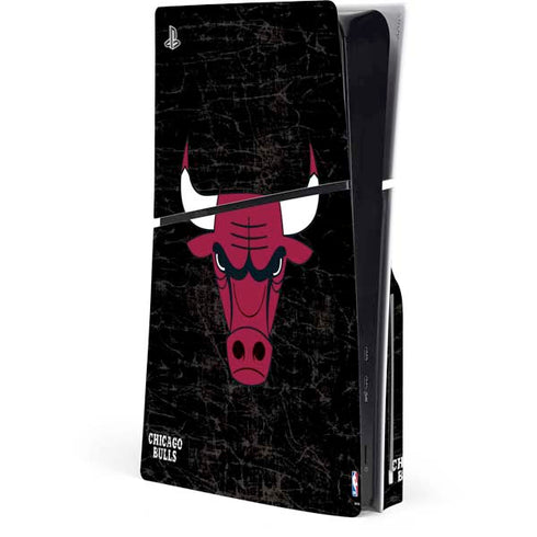 NBA Chicago Bulls Black Distressed PlayStation PS5 Skins