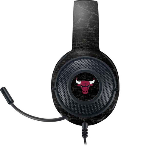 NBA Chicago Bulls Black Distressed Razer Kraken X Skin