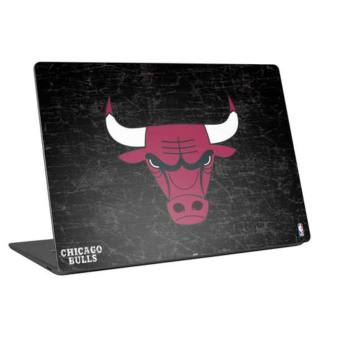 NBA Chicago Bulls Black Distressed Laptop Skins