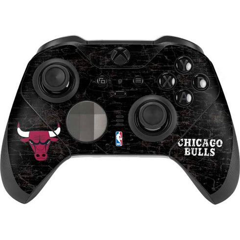 NBA Chicago Bulls Black Distressed Xbox Elite Wireless Controller Series 2 Skin