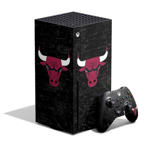NBA Chicago Bulls Black Distressed Xbox Series X Skins