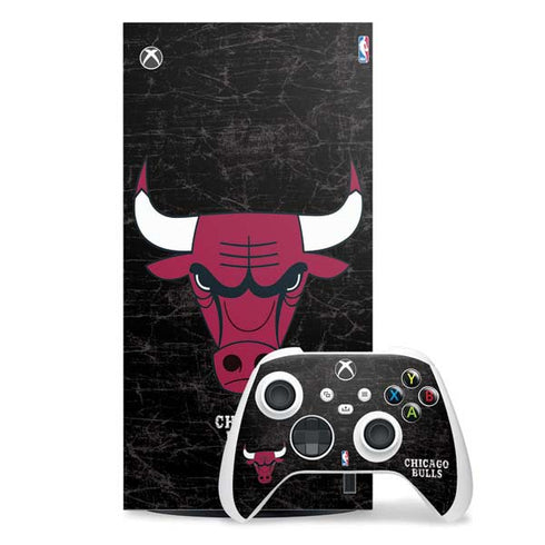 NBA Chicago Bulls Black Distressed Xbox Series X Skins