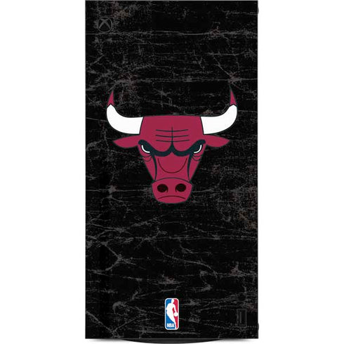 NBA Chicago Bulls Black Distressed XBox Series X Digital Edition Console Skin