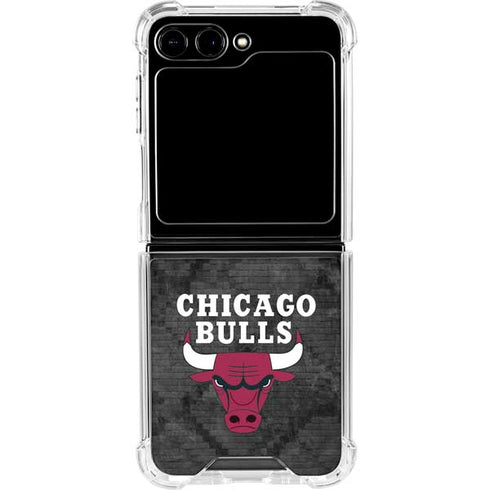 NBA Chicago Bulls Dark Rust Galaxy Z Flip6 Clear Case