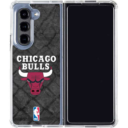 NBA Chicago Bulls Dark Rust Galaxy Z Fold5 5G Clear Case