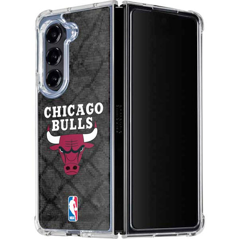 NBA Chicago Bulls Dark Rust Galaxy Z Fold5 5G Clear Case