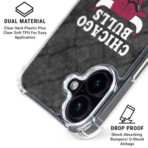 NBA Chicago Bulls Dark Rust iPhone 16 Clear Case