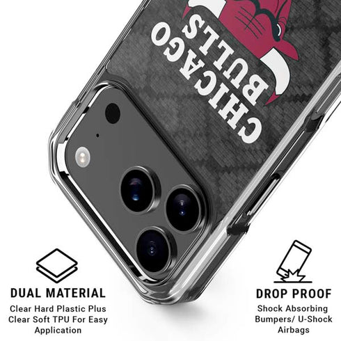 NBA Chicago Bulls Dark Rust iPhone 18 Pro Clear Case