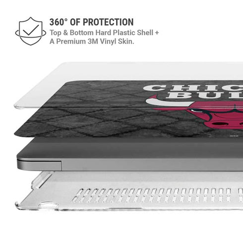 NBA Chicago Bulls Dark Rust MacBook Pro 14in (2021-24) Case plus Skin