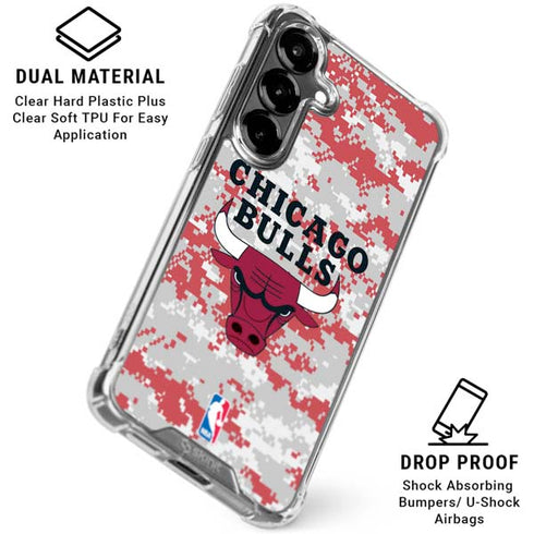 NBA Chicago Bulls Digi Camo Galaxy S26 Plus Clear Case