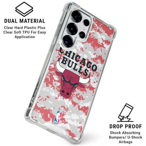 NBA Chicago Bulls Digi Camo Galaxy S26 Ultra Clear Case