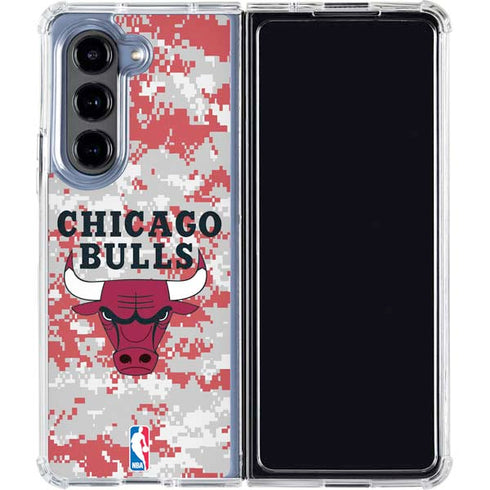 NBA Chicago Bulls Digi Camo Galaxy Z Fold5 5G Clear Case
