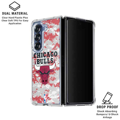 NBA Chicago Bulls Digi Camo Galaxy Z Fold6 Clear Case
