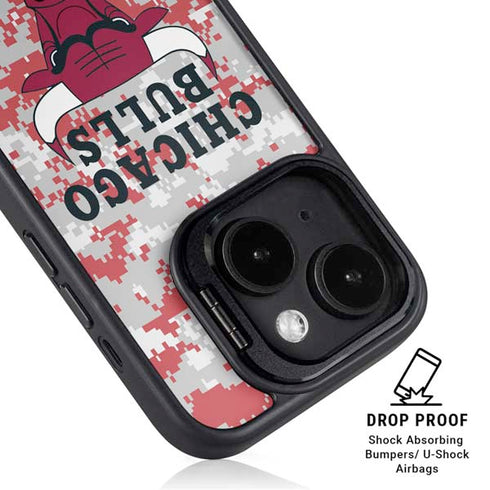 NBA Chicago Bulls Digi Camo iPhone 14 Kickstand Case