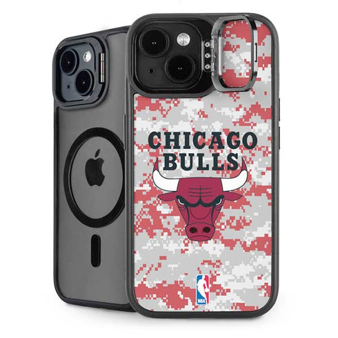 NBA Chicago Bulls Digi Camo iPhone 15 Kickstand Case