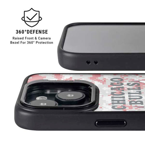 NBA Chicago Bulls Digi Camo iPhone 15 Plus Kickstand Case