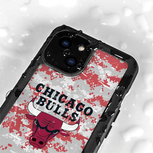 NBA Chicago Bulls Digi Camo iPhone 15 Plus Waterproof Case