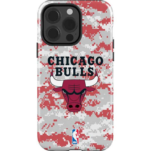 NBA Chicago Bulls Digi Camo iPhone 15 Pro Impact Case