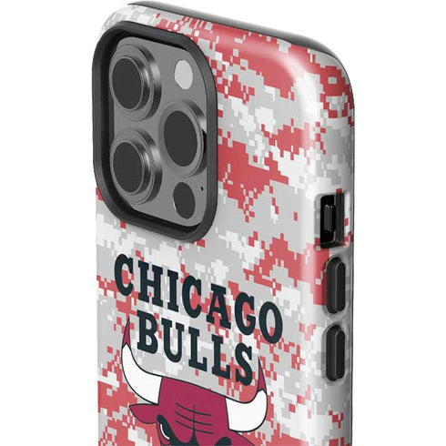 NBA Chicago Bulls Digi Camo iPhone 15 Pro Impact Case