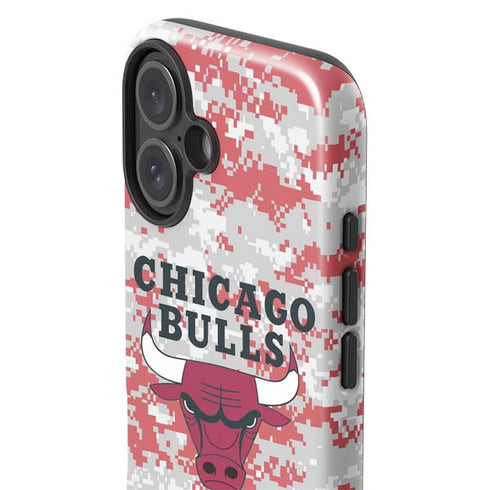 NBA Chicago Bulls Digi Camo iPhone 16 Impact Case
