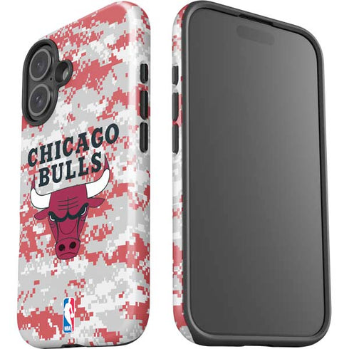 NBA Chicago Bulls Digi Camo iPhone 16 Impact Case