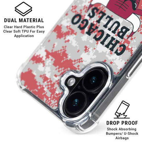 NBA Chicago Bulls Digi Camo iPhone 16 MagSafe Case