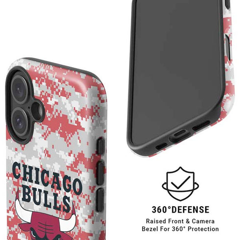 NBA Chicago Bulls Digi Camo iPhone 16 Magsafe Impact Case