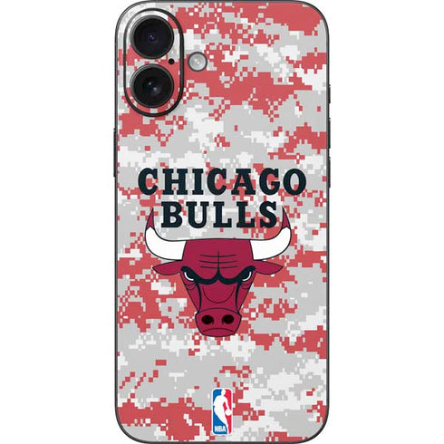NBA Chicago Bulls Digi Camo iPhone 16 Plus Skin