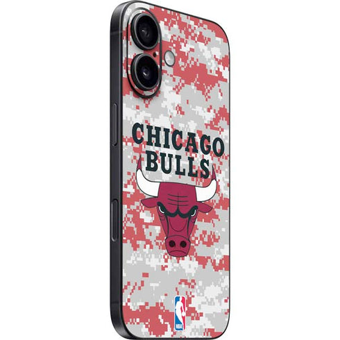 NBA Chicago Bulls Digi Camo iPhone 16 Plus Skin
