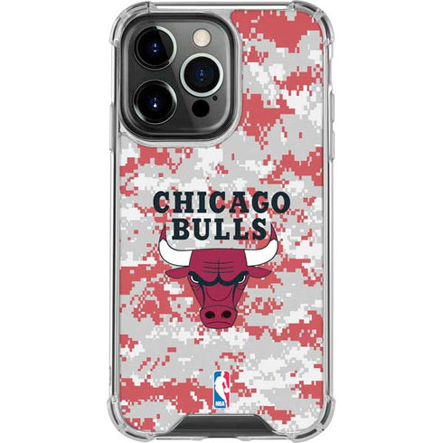 NBA Chicago Bulls Digi Camo iPhone 16 Pro Clear Case