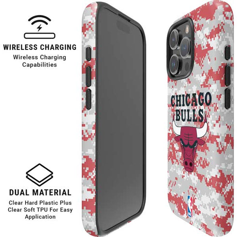 NBA Chicago Bulls Digi Camo iPhone 16 Pro Magsafe Impact Case