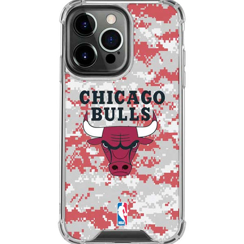 NBA Chicago Bulls Digi Camo iPhone 16 Pro Max Clear Case